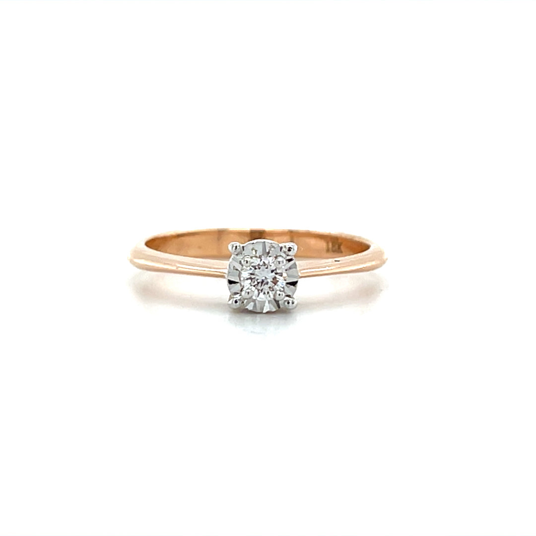 Rose Gold Solitaire Diamond Ring
