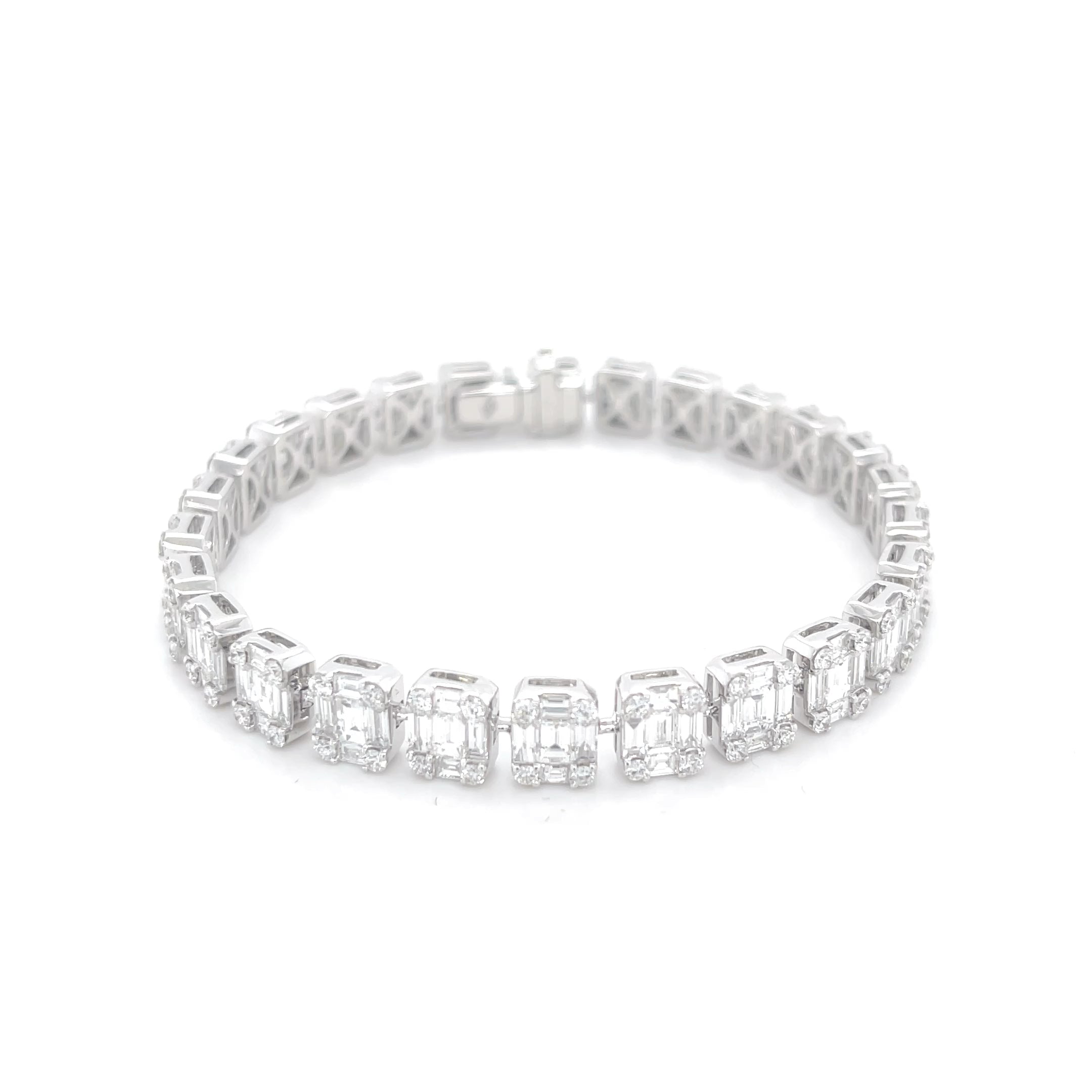 Bling Diamond Bangle With Tapered Baguettes