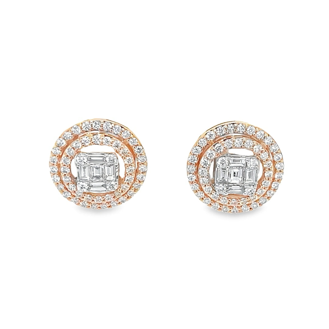 Halo Diamond Stud Earrings