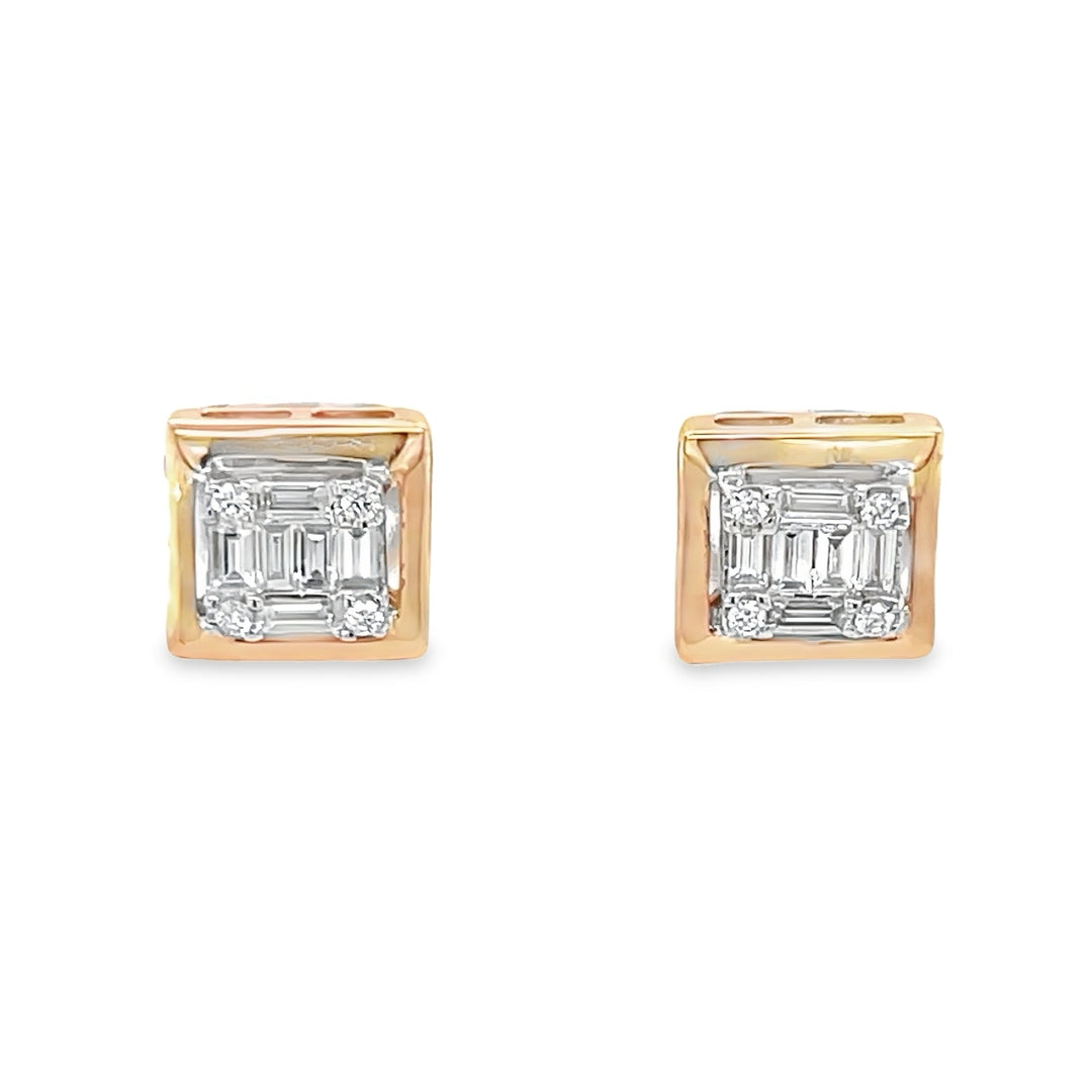 Rose Gold Diamond Studs