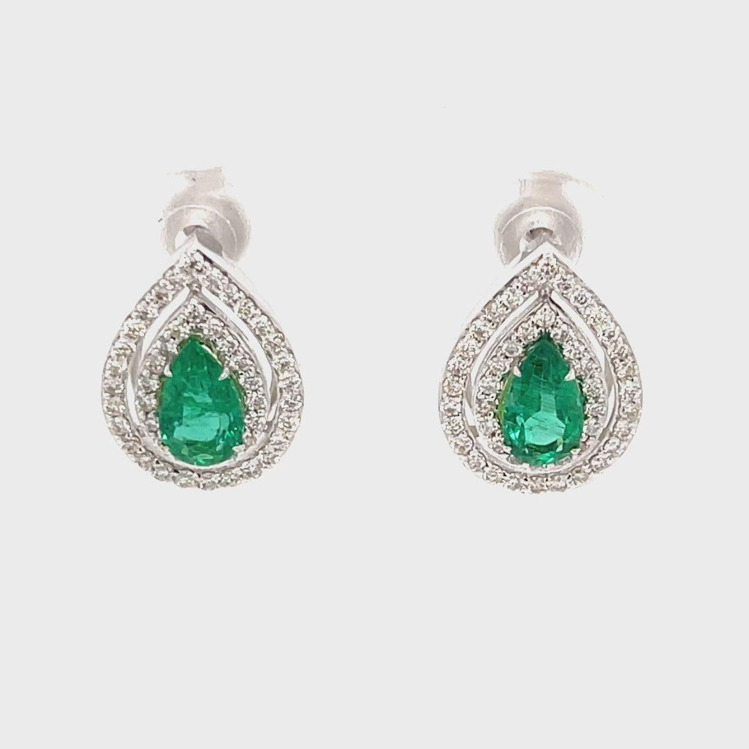 Diamond Emerald Earrings