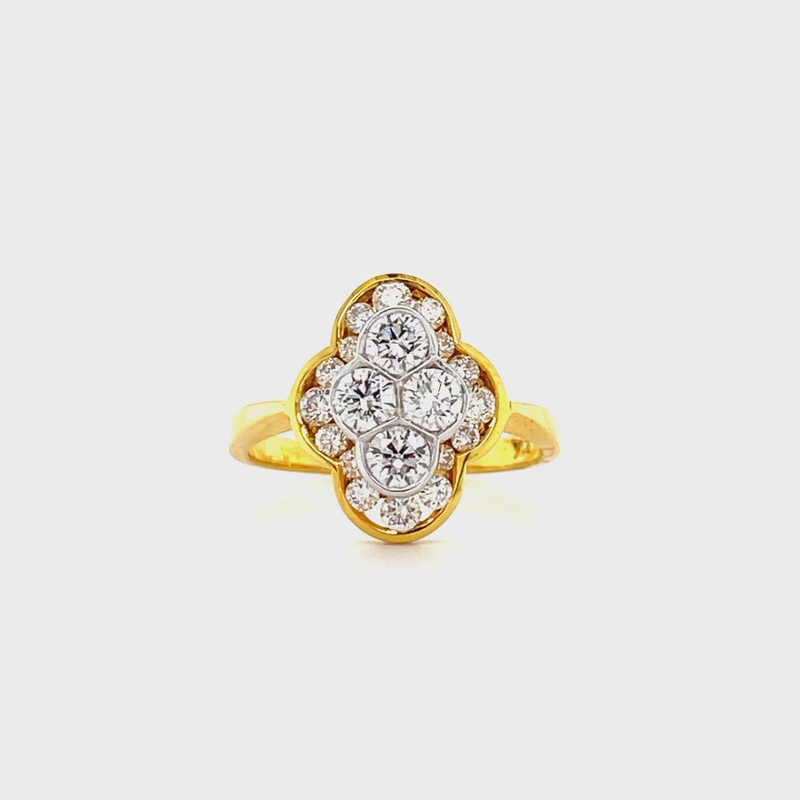 Ladies Diamond Ring In Yellow Gold