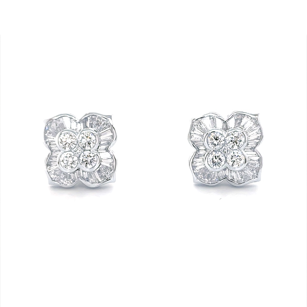 Diamond Tops In White Gold