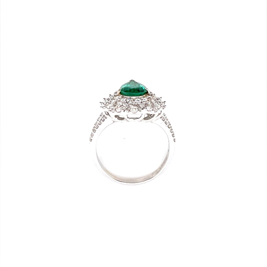Diamond Ring With Emeralds