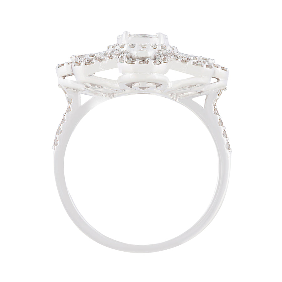 Diamond Ring In Floral Design