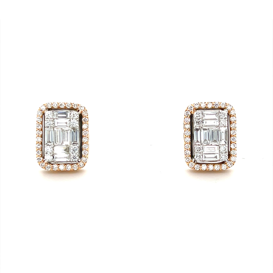 Rose Gold Baguette Diamond Tops