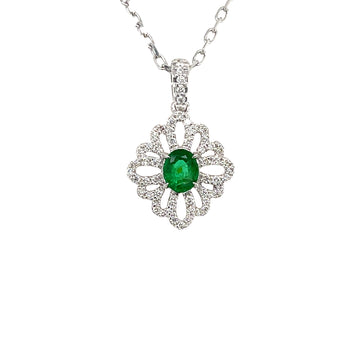 Enchanting Emerald And Diamond Pendant