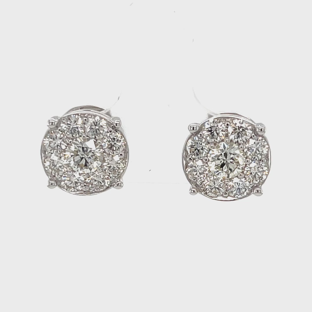 Diamond Studs In Illusion Setting