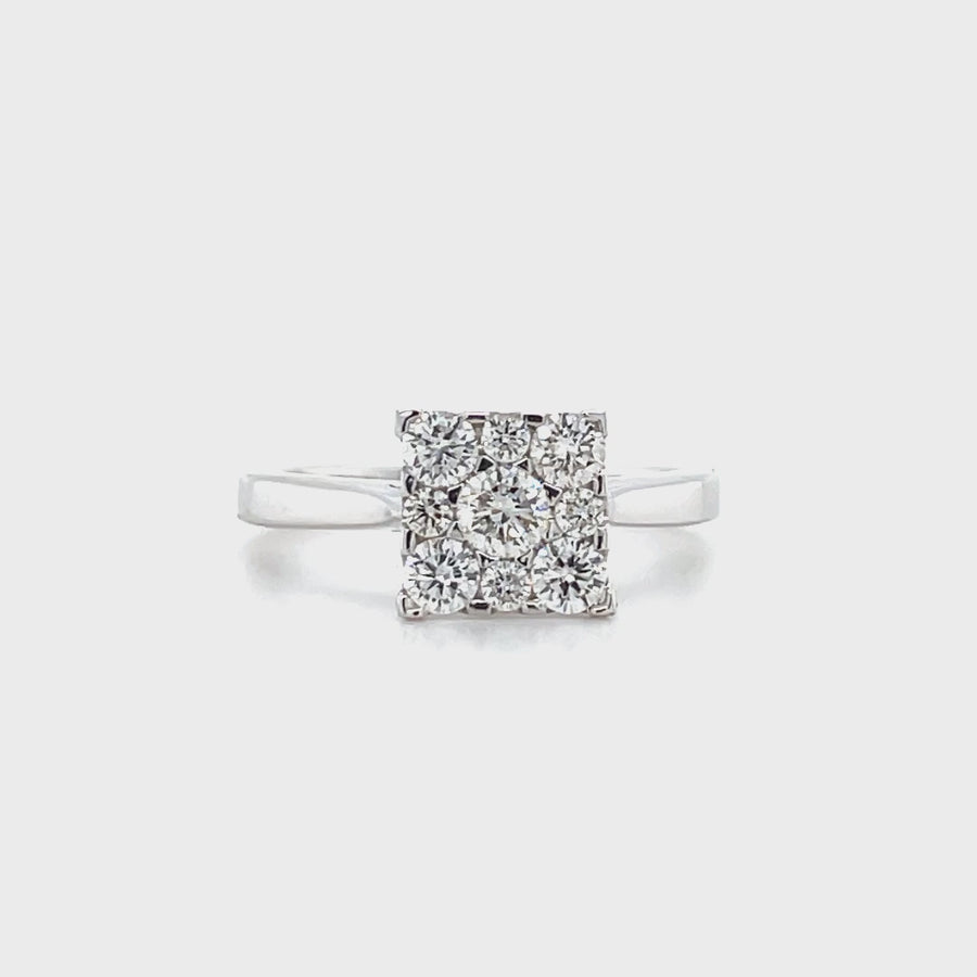 Solitaire Diamond Cluster Ring