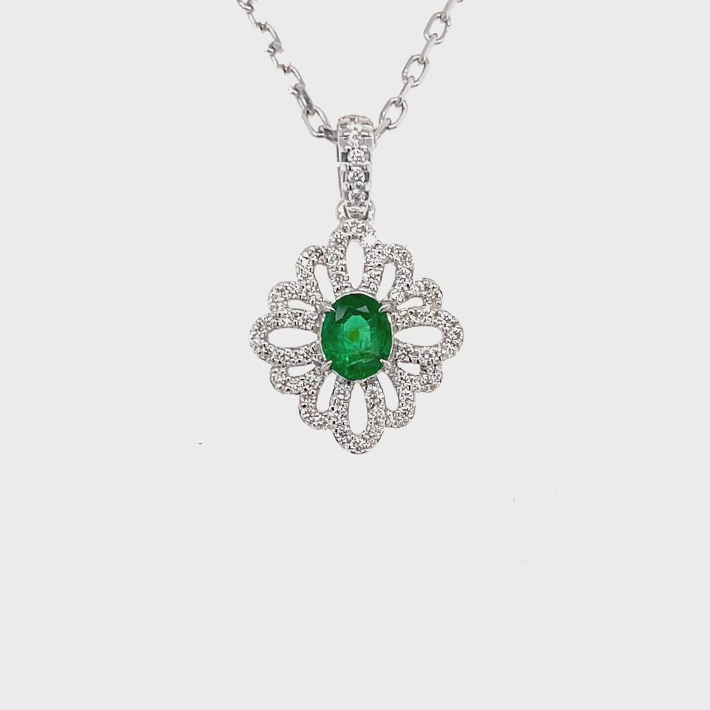 Gorgeous Diamond & Emerald Pendant
