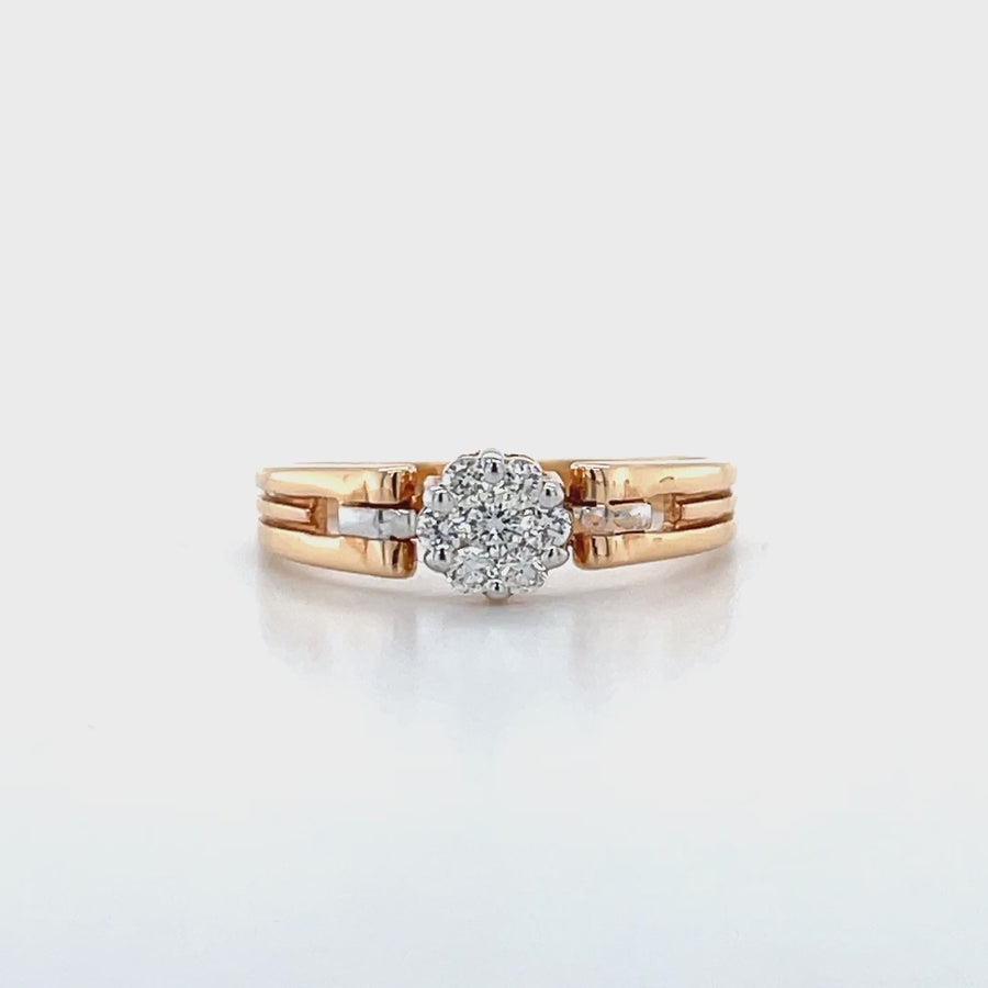 Rose Gold Cluster Diamond Ring