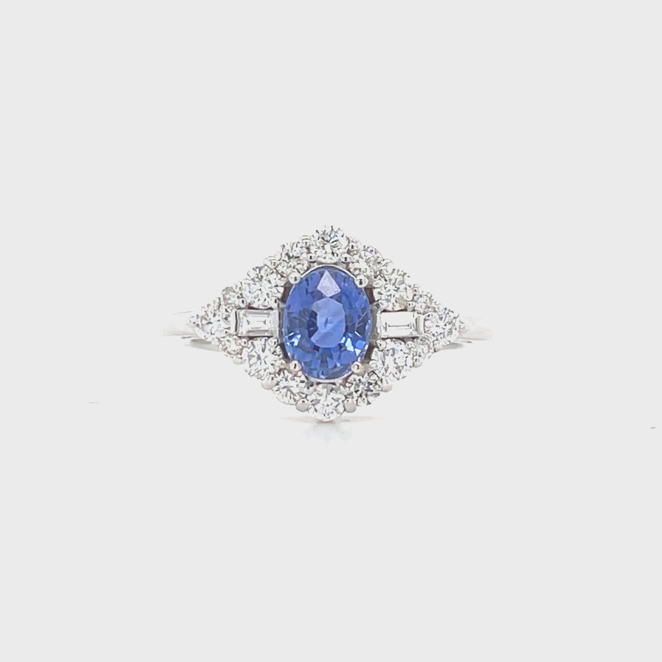 White Gold Diamond Sapphire Ring