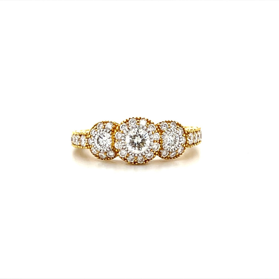 Triple Cluster Diamond Ring