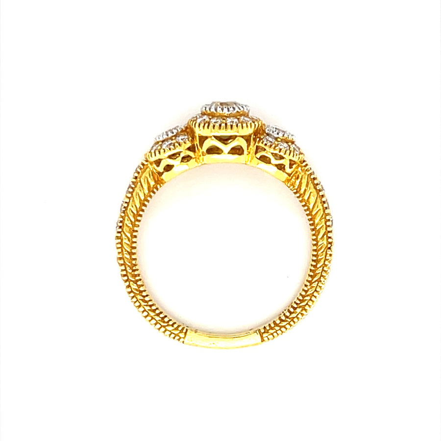 Yellow Gold Cluster Diamond Ring