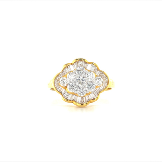 Cluster Gold Diamond Ring