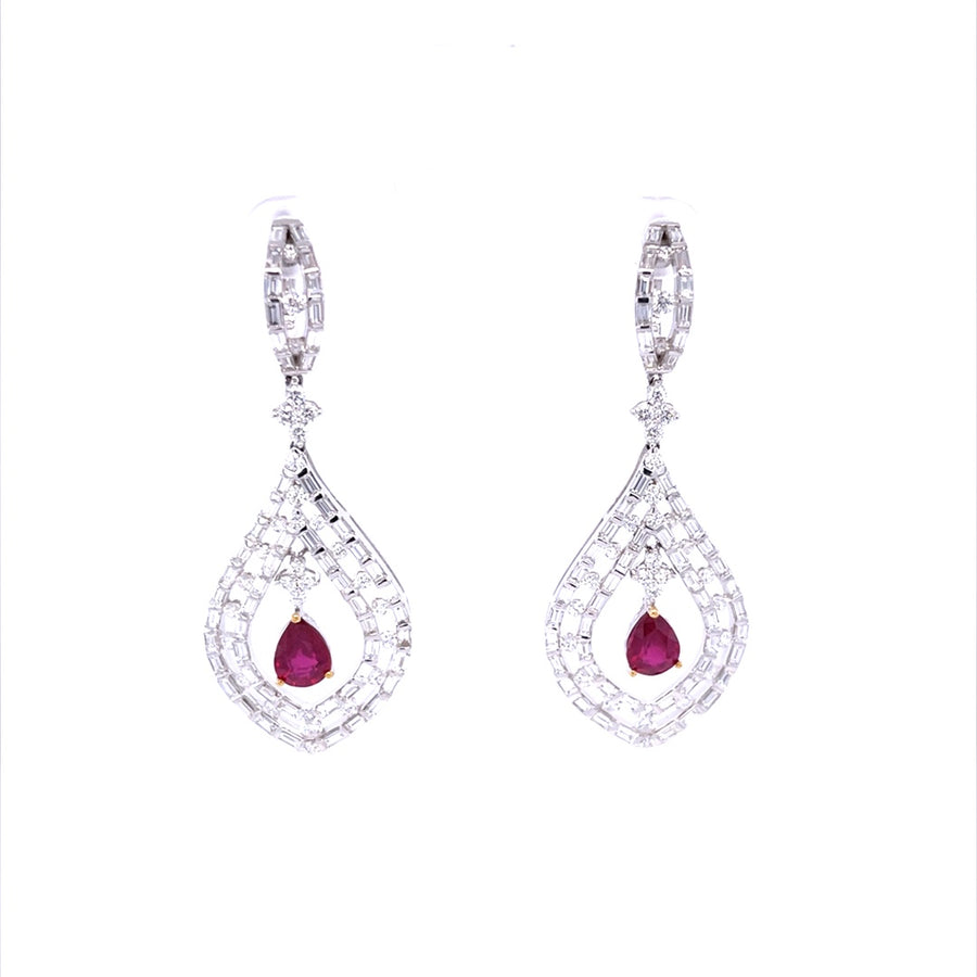 Ruby Diamond Earrings