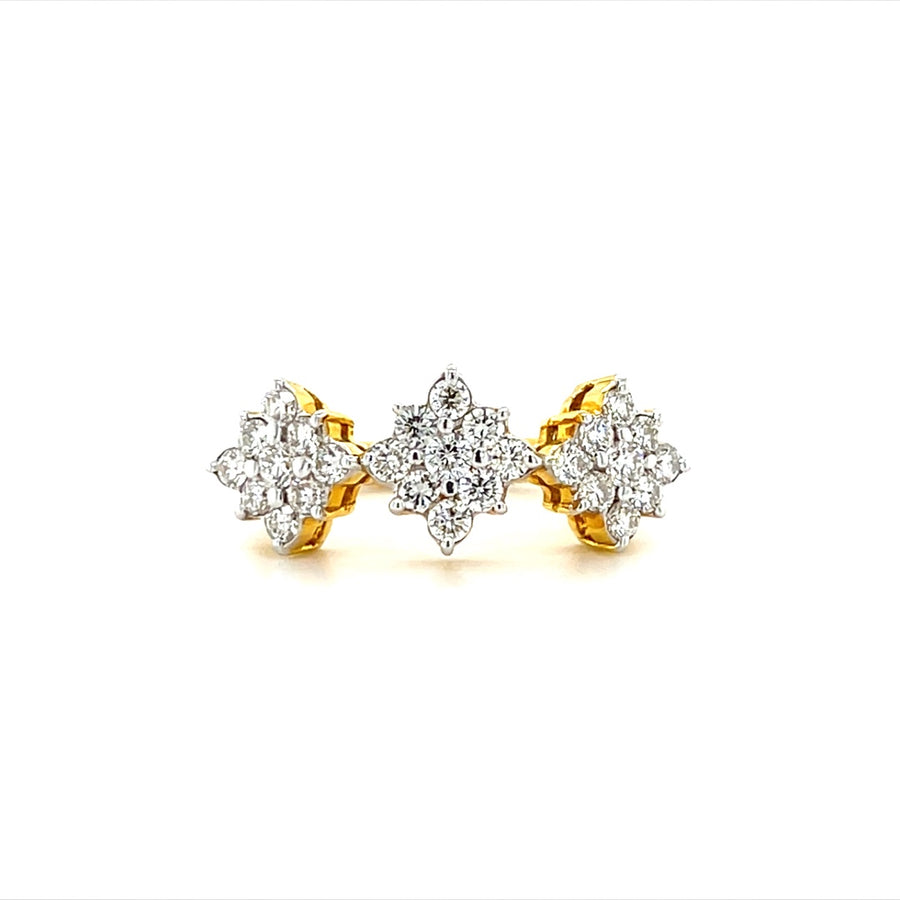 Triple Cluster Diamond Ring