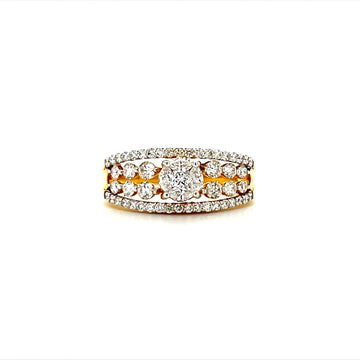 Illusion Diamond Ring In Yellow Gold