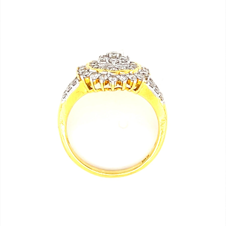 Yellow Gold Cluster Diamond Ring