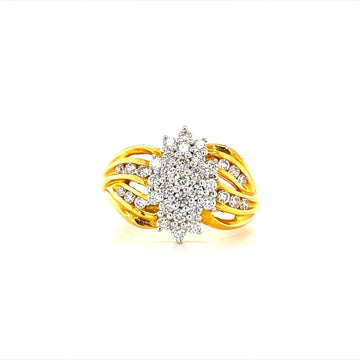 Floral Gold Diamond Ring