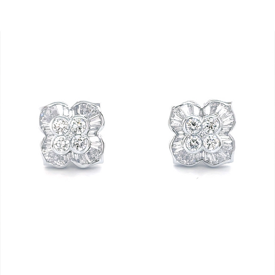 Diamond Tops In White Gold