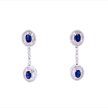 Sprakling Sapphire Diamond Earrings