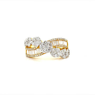 Cluster Diamond Ring In Yellow Gold