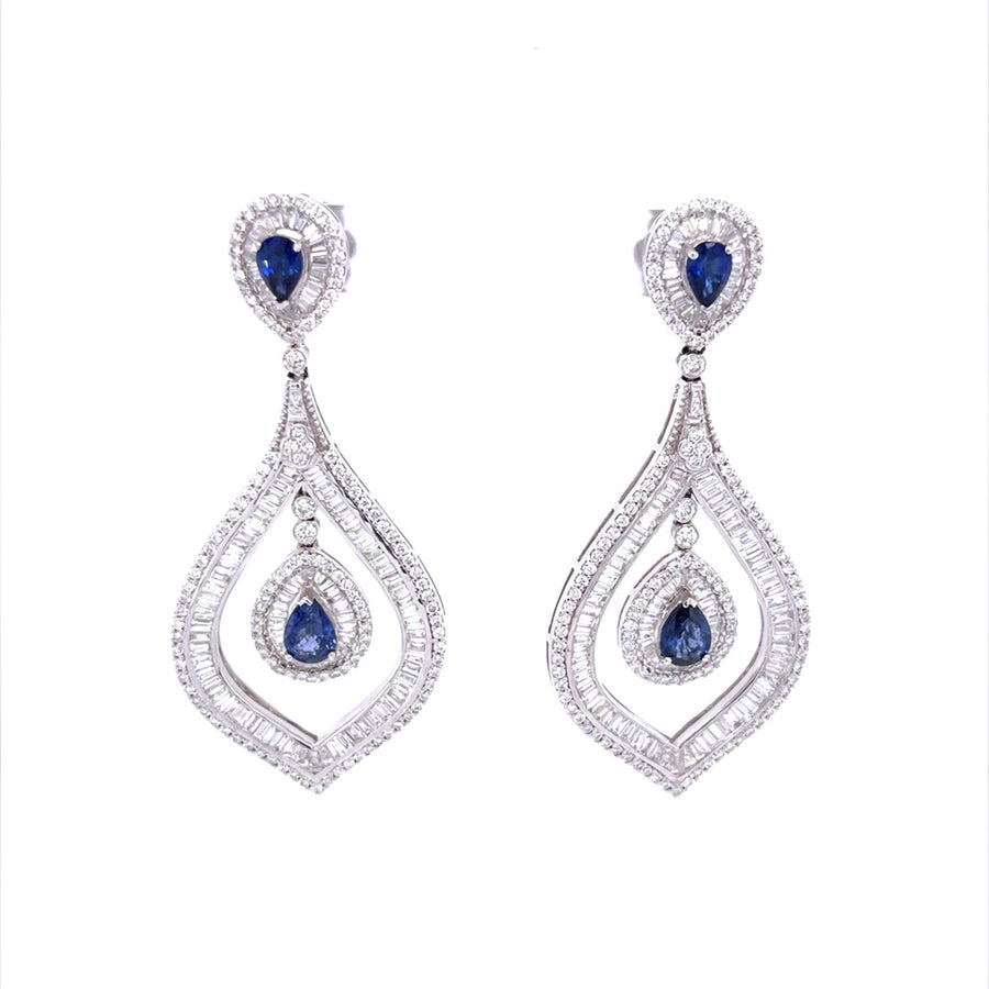 Diamond Sapphire Earrings