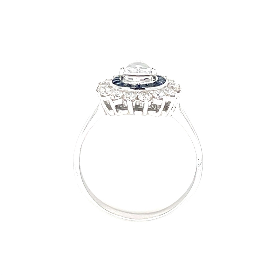 Solitaire Diamond Sapphire Ring