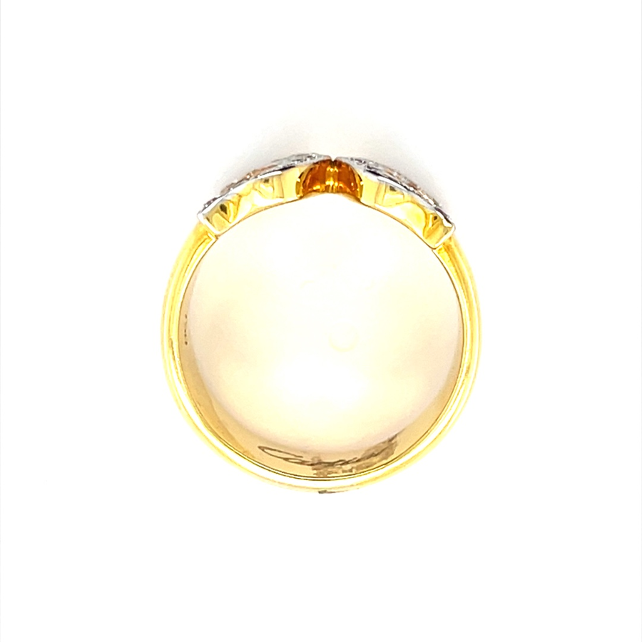 Three Tone 18 Kt Gold Diamond Band