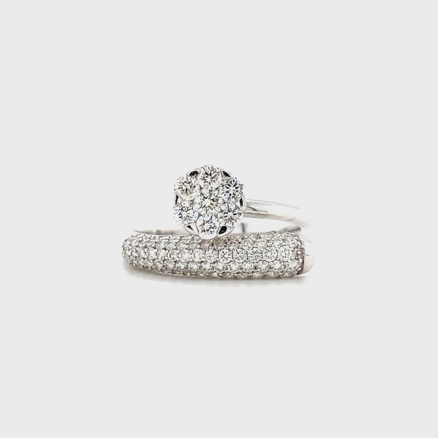 Diamond Cluster Ring With Band
