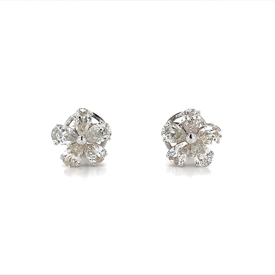 Pear Shaped Solitaire Diamond Earrings
