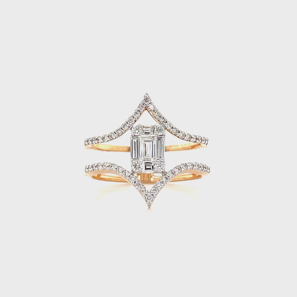 Rose Gold Fashionable Diamond Ring