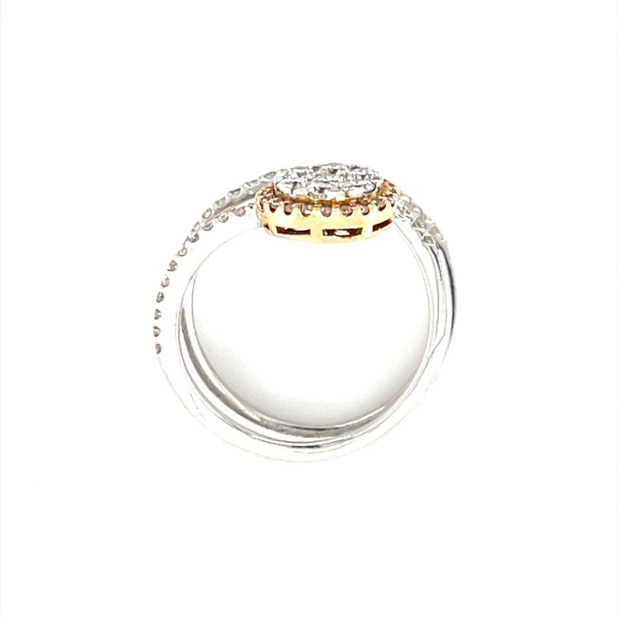 Spiral Band Cluster Diamond Ring