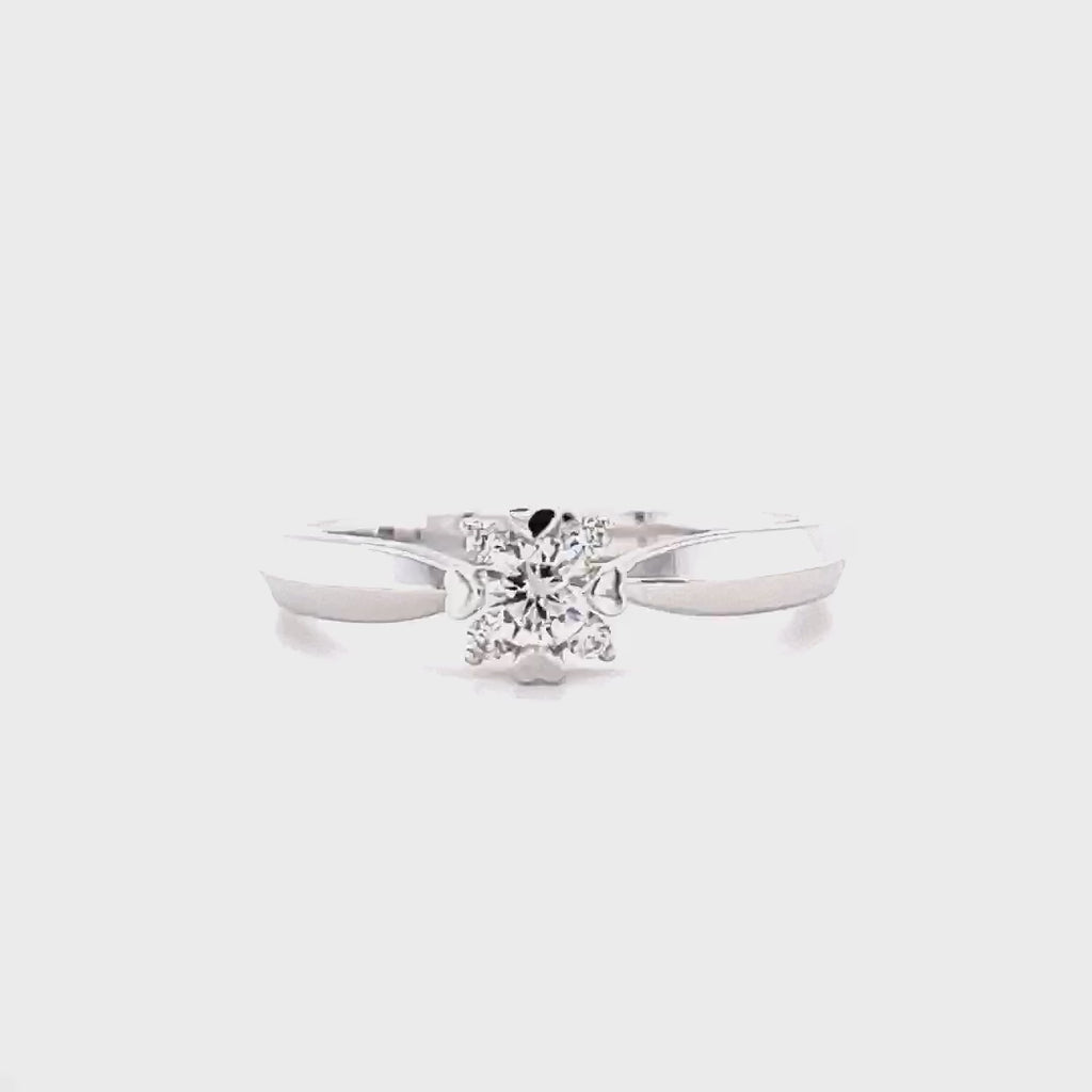 Diamond Solitaire Ring With Accent Diamonds