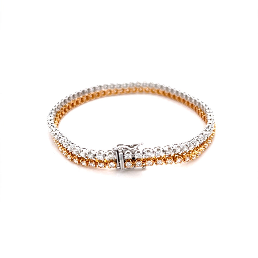 White And Rose Gold Diamond Bracelet