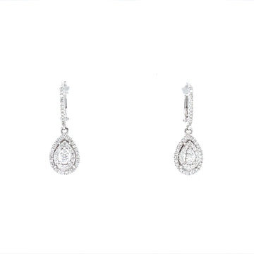 Pear Halo Diamond Earrings