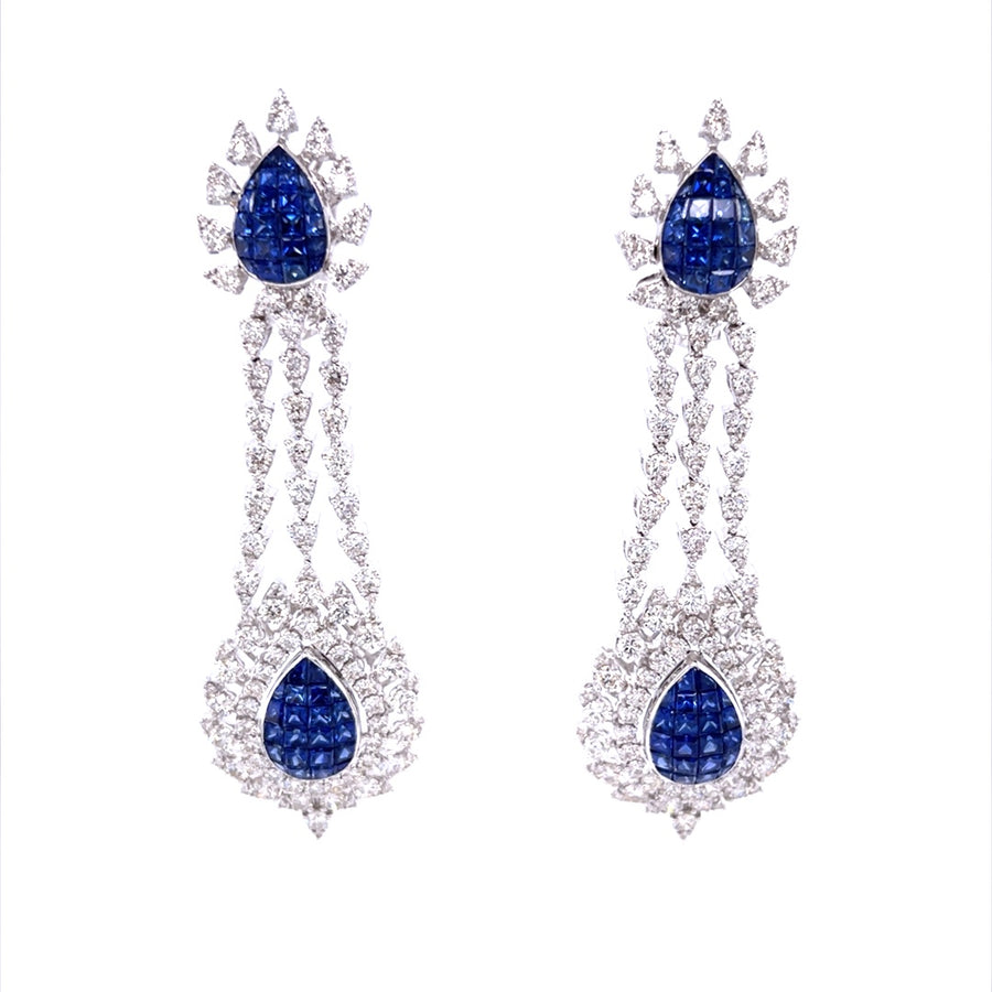 Jaw Dropping Diamond Earrings With Sapphire