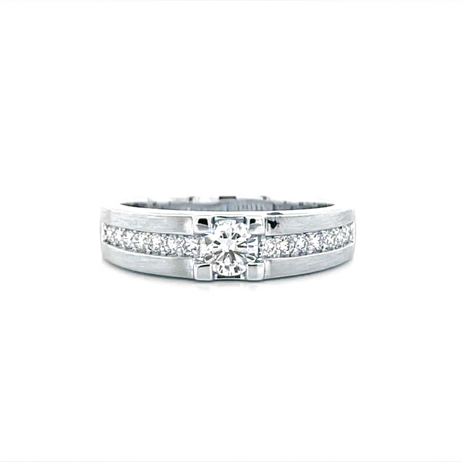 Solitaire Diamond With White Gold Band