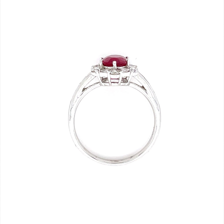 Pigeon Blood Red Ruby Diamond Ring