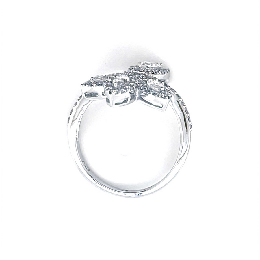 Diamond Ring In Floral Design 