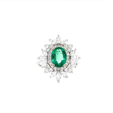 Gorgeous Diamond Emerald Ring