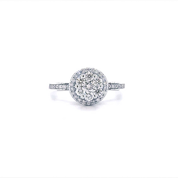 Cluster Halo Diamond Ring