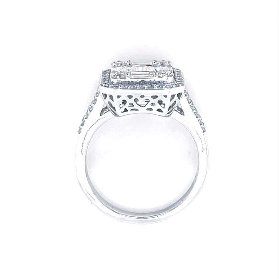 Diamond Ring With Tapered Baguette Diamonds