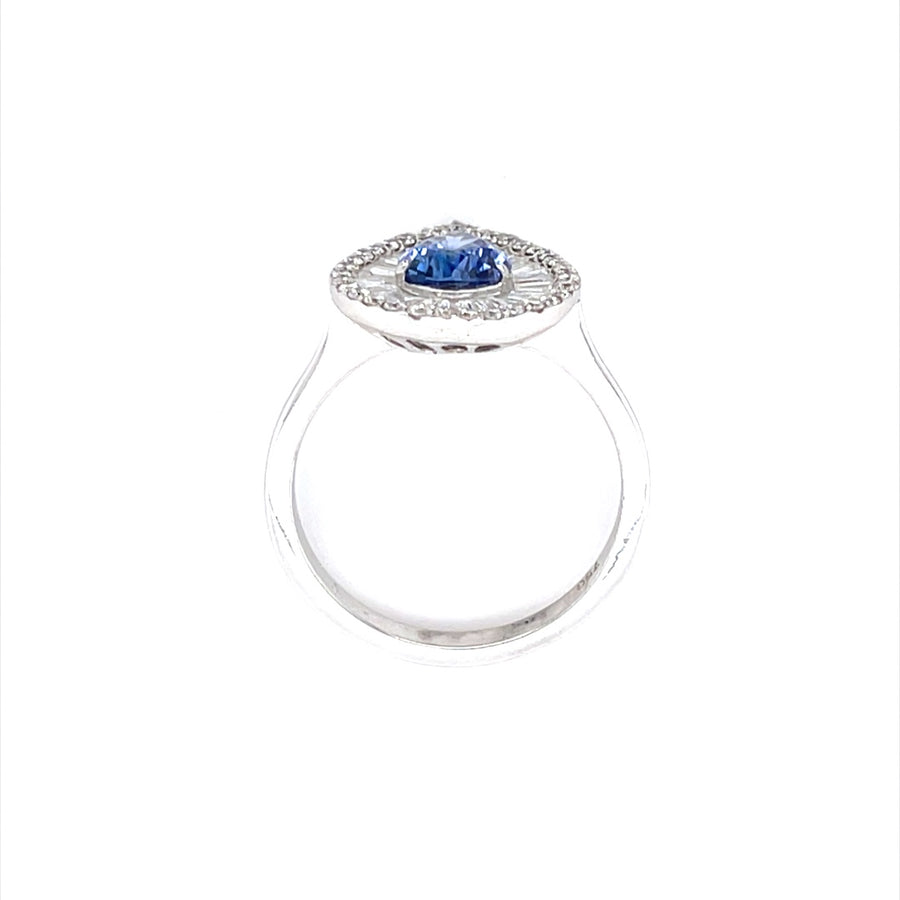 Pear Sapphire Diamond Ring
