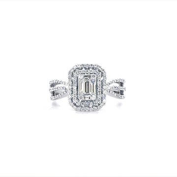 Split Shank Baguette Diamond Ring