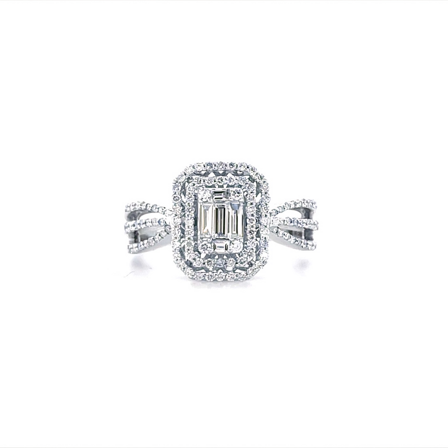 Split Shank Baguette Diamond Ring