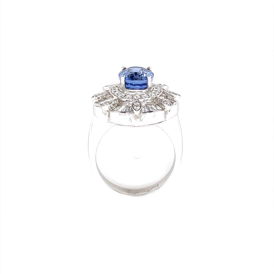 Srilankan Sapphire Diamond Ring