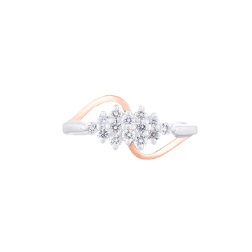 DIAMOND RING IN WHITE AND ROSE GOLD