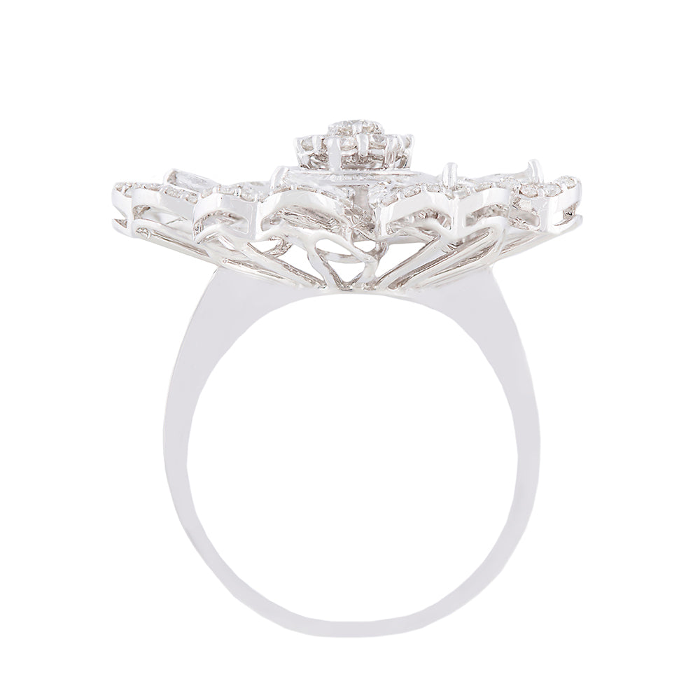 Cluster Set Diamond Ring Top View